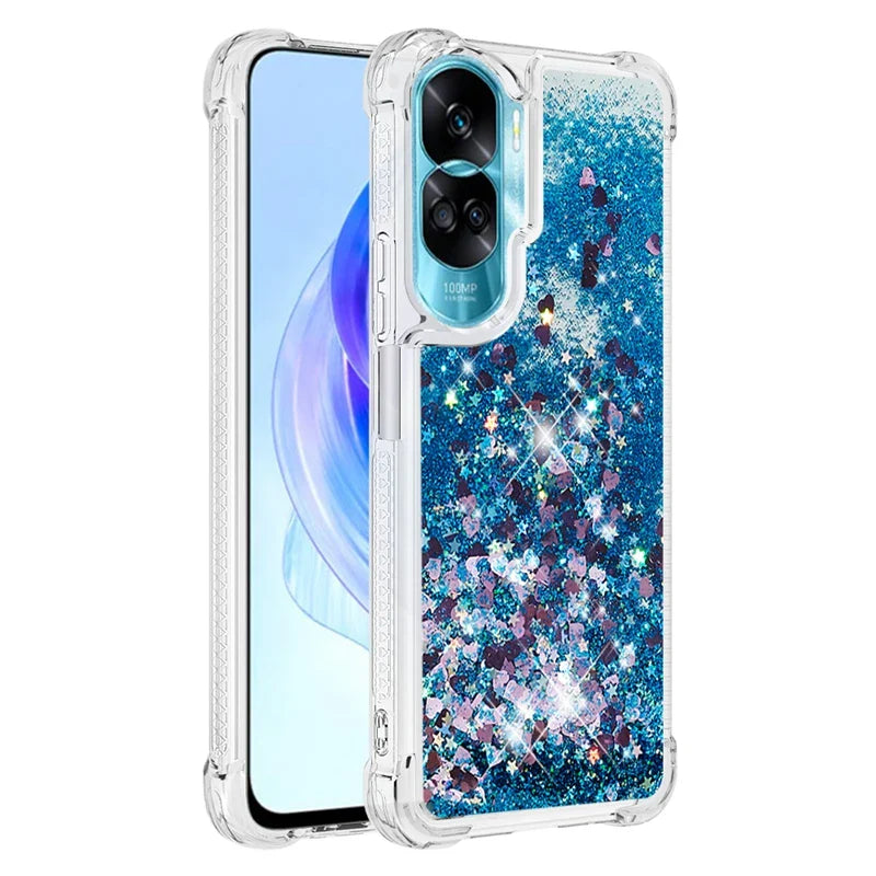 Honor 90 Lite Case on For Funda Honor 90 Lite CRT-NX1 Cover Glitter Dynamic Liquid Case For Huawei Honor90 Lite Phone Case Etui