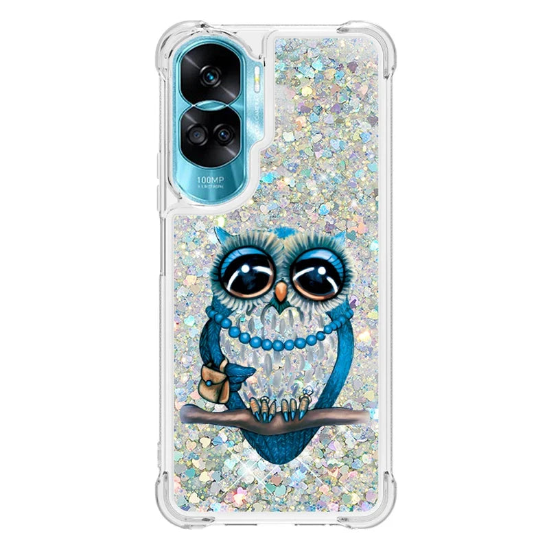 Honor 90 Lite Case on For Funda Honor 90 Lite CRT-NX1 Cover Glitter Dynamic Liquid Case For Huawei Honor90 Lite Phone Case Etui